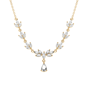 COLLIER VERMEIL OXYDES BLANCS 42+3CM