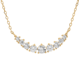 COLLIER VERMEIL ARRONDI OXYDES BLANCS SERTIS 42+3CM