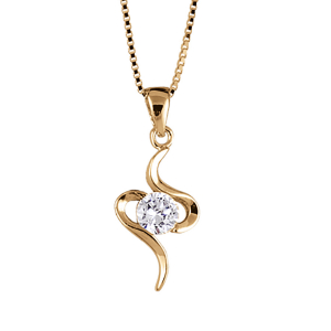 COLLIER VERMEIL PENDENTIF SERPENTIN PIERRE SYNTHETIQUE RONDE BLANCHE 42+3cm