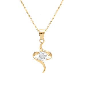 COLLIER VERMEIL PENDENTIF SERPENTIN PIERRE SYNTHETIQUE RONDE BLANCHE 42+3cm