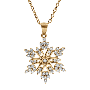 COLLIER VERMEIL FLOCON DE NEIGE 42+3CM