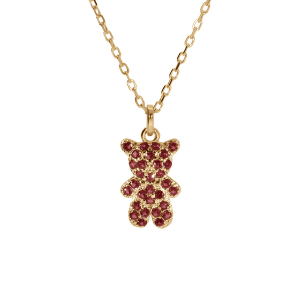 COLLIER VERMEIL OURSON OXYDES ROSES 38+6CM