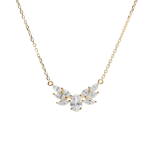 COLLIER VERMEIL OXYDES BLANCS 42+3CM