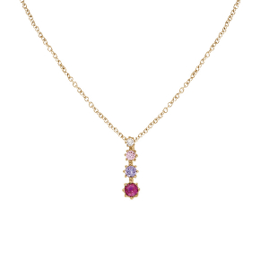COLLIER VERMEIL PENDANT OXYDES DEGRADÉS ROSES  42+3CM