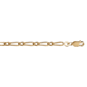 BRACELET 1+1 3MM 18CM VERMEIL