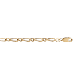BRACELET 1+1 3MM 18CM VERMEIL