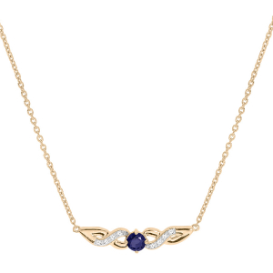 COLLIER VERMEIL SAPHIR VERITABLE ET TOPAZES BLANCHES 42+3CM