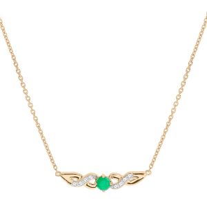 COLLIER VERMEIL EMERAUDE VERITABLE ET TOPAZES BLANCHES 42+3CM