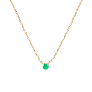 COLLIER VERMEIL CLOU EMERAUDE  VERITABLE SERTI 42+3CM