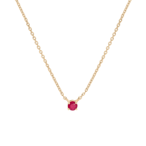 COLLIER VERMEIL CLOU RUBIS VERITABLE SERTI 42+3CM