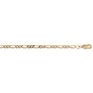 CHAINE 1+2 3MM 45CM VERMEIL