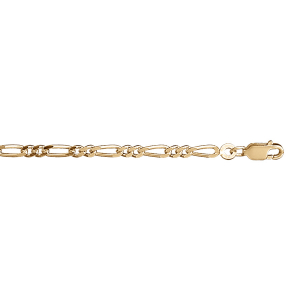 CHAINE 1+2 3MM 45CM VERMEIL