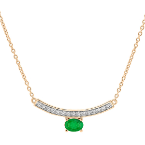 COLLIER VERMEIL EMERAUDE VÉRITABLE ET TOPAZES BLANCHES 42+3CM