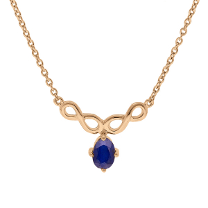 COLLIER VERMEIL MOTIF INFINI SAPHIR VÉRITABLE 42+3CM