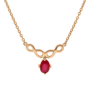 COLLIER VERMEIL MOTIF INFINI RUBIS VÉRITABLE  42+3CM