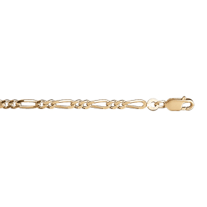 BRACELET 1+2 3MM 18CM VERMEIL