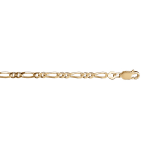 BRACELET 1+2 3MM 18CM VERMEIL