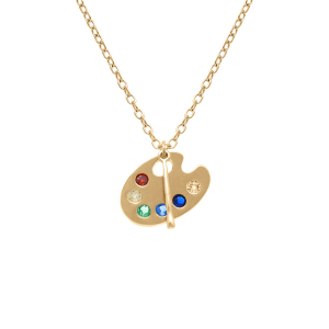 COLLIER VERMEIL PALETTE DE PEINTURE 40+4CM