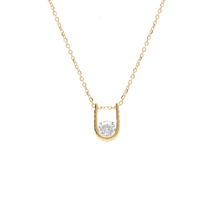 COLLIER VERMEIL OXYDES BLANC SERTI CLOS  40+4CM