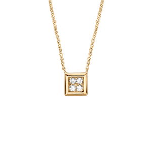 COLLIER VERMEIL CARRÉE OXYDES BLANCS SERTIS 40+4CM