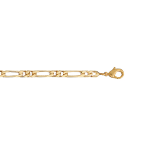CHAINE 1+2 4MM 50CM VERMEIL