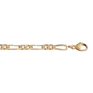 BRACELET 1+2 4MM 18CM VERMEIL