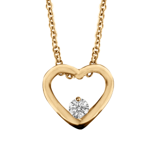 COLLIER VERMEIL COEUR AJOURE AVEC OXYDE BLANC 40+4CM