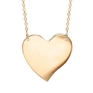 COLLIER VERMEIL PLAQUE COEUR A GRAVER 43CM