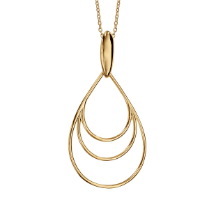 COLLIER VERMEIL PENDENTIF FORME 3 GOUTTES EVIDEES 40+4CM