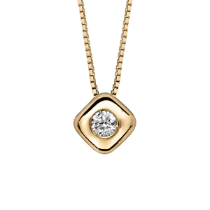 COLLIER VERMEIL MOTIF CARRÉ AVEC OXYDE BLANC SERTI 41,5CM