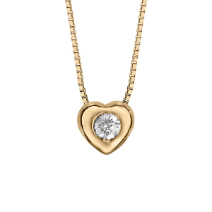 COLLIER VERMEIL AVEC COEUR OXYDE BLANC SERTI 41,5CM