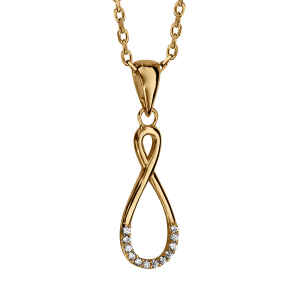 COLLIER VERMEIL FORME INFINI AVEC OXYDES BLANCS SERTIS 42+4CM
