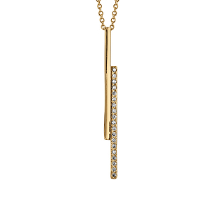 COLLIER VERMEIL FORME CRAVATE BATONS OXYDES BLANCS SERTIS 38+4CM