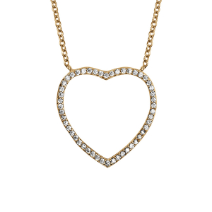 COLLIER VERMEIL COEUR AJOURE OXYDES BLANCS 40+4CM