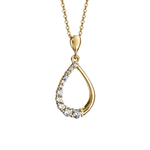 COLLIER  VERMEIL FORME GOUTTE OXYDES BLANCS 42+3CM