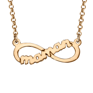 COLLIER VERMEIL INFINI AVEC DECOUPE MAMAN 40+5CM