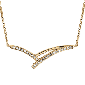 COLLIER VERMEIL FORME V OXYDES BLANCS SERTIS 42+3CM