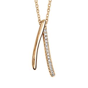 COLLIER VERMEIL PENDENTIF V INVERSE OXYDES BLANCS SERTIS 40+4CM