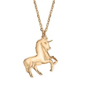 COLLIER VERMEIL PENDENTIF LICORNE 42+3CM