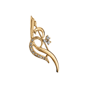 BROCHE VERMEIL 3 PIERRES BLANCHES SYNTHETIQUE