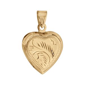 PENDENTIF CASSOLETTE FORME COEUR VERMEIL MOTIF RECTO VERSO