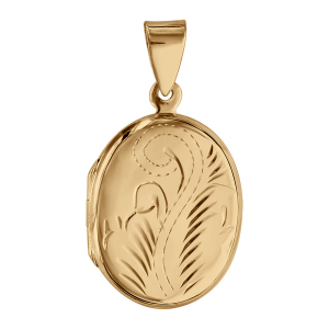PENDENTIF CASSOLETTE FORME OVALE VERMEIL MOTIF RECTO VERSO
