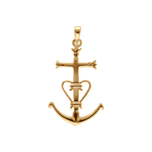 PENDENTIF CROIX CAMARGUAISE GROS MODELE VERMEIL