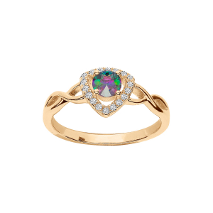 BAGUE VERMEIL OXYDE ARC EN CIEL MYSTIQUE CONTOUR OXYDES BLANCS SERTIS