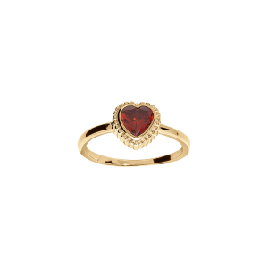 BAGUE VERMEIL COEUR OXYDE GRENAT