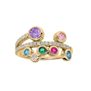 BAGUE VERMEIL MULTICOULEUR