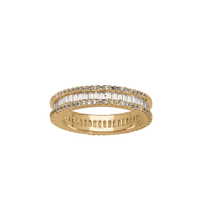 BAGUE VERMEIL ALLIANCE COMPLETE AVEC OXYDES BLANCS SERTIS