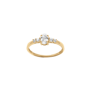 BAGUE VERMEIL PLATINÉ OXYDES BLANCS SERTIS