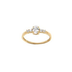 BAGUE VERMEIL PLATINÉ OXYDES BLANCS SERTIS