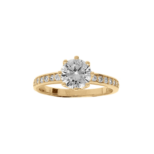 BAGUE VERMEIL SOLITAIRE OXYDES BLANCS